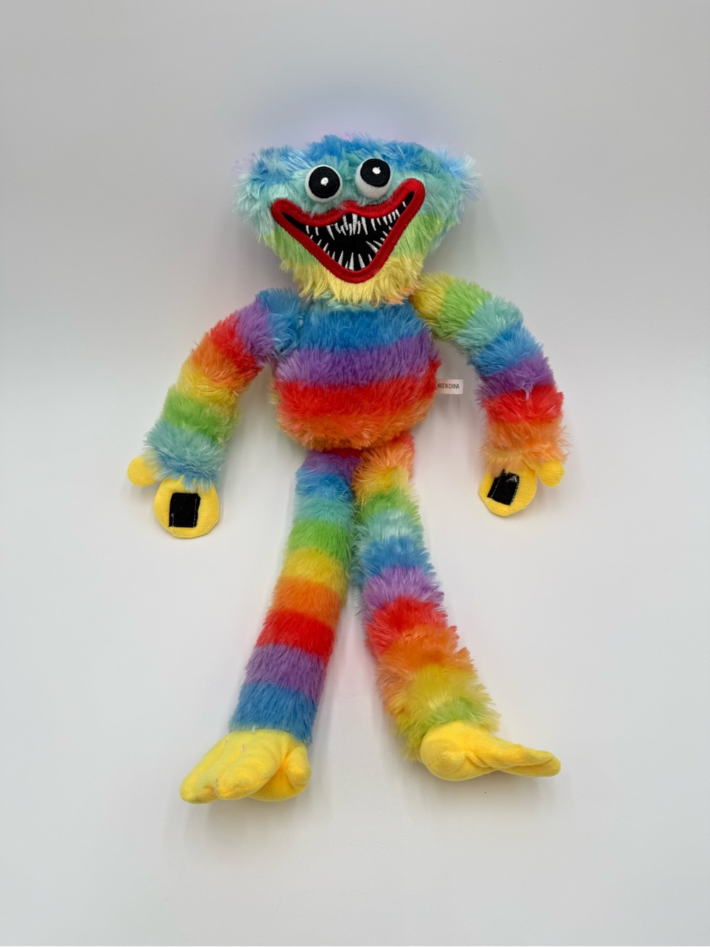 Rainbow Huggy Wuggy Plush 17” Poppy Playtime Style Colorful Monster Toy
